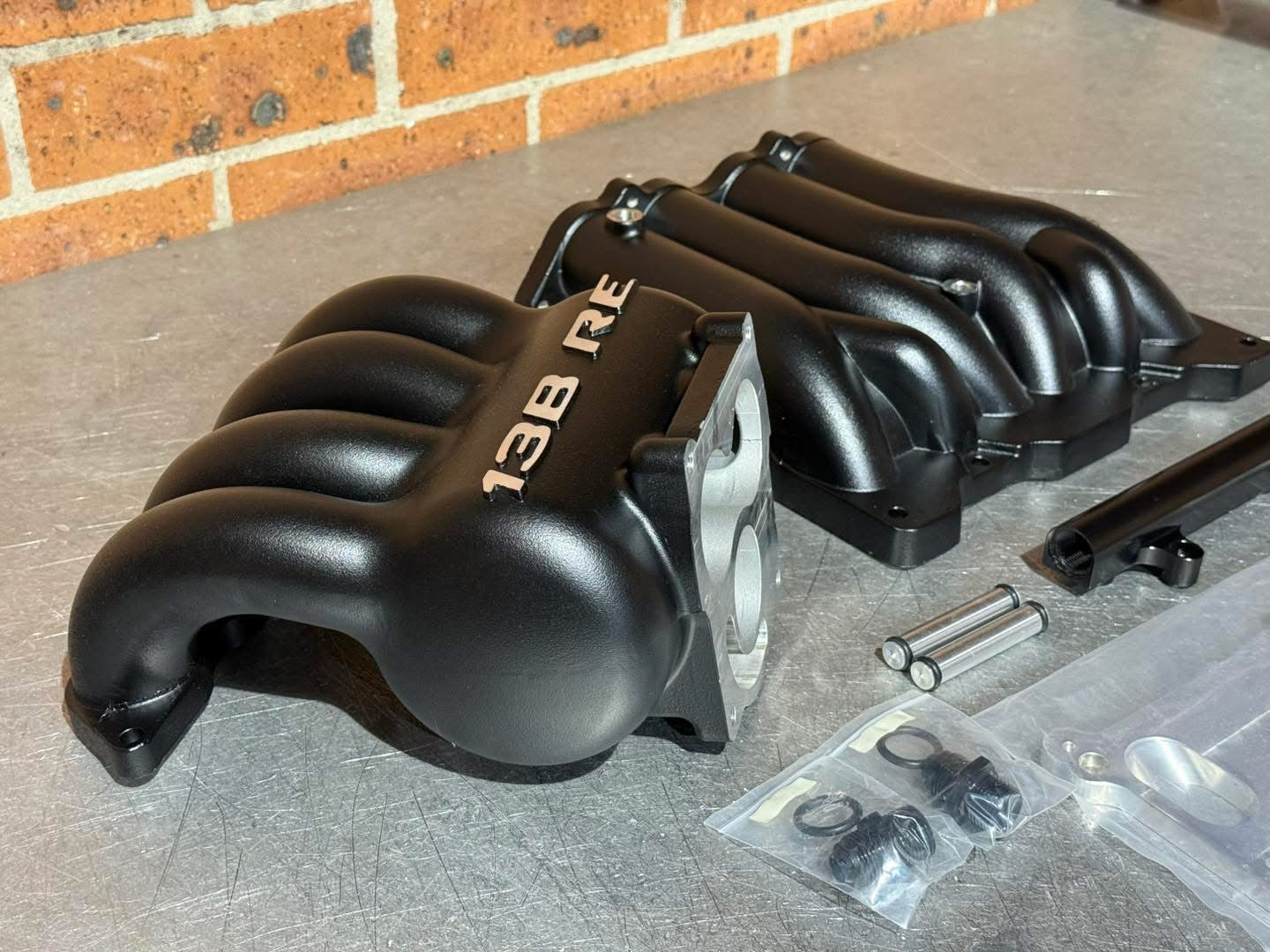 13B RE upper and lower aftermarket intake